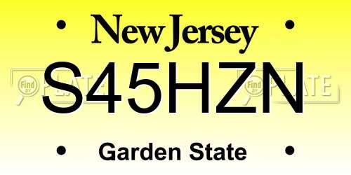 S45HZN New Jersey License Plate