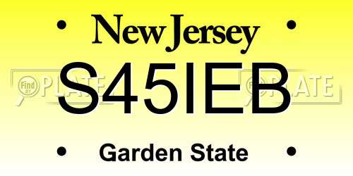 S45IEB New Jersey License Plate