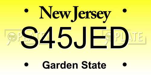 S45JED New Jersey License Plate