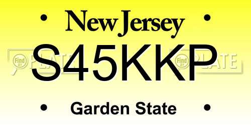 S45KKP New Jersey License Plate