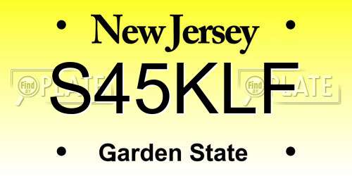 S45KLF New Jersey License Plate