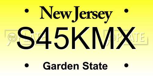 S45KMX New Jersey License Plate