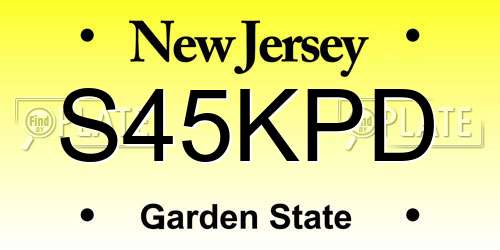 S45KPD New Jersey License Plate