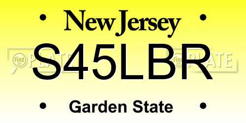 S45LBR New Jersey License Plate
