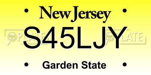 S45LJY New Jersey License Plate