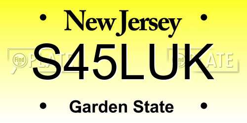 S45LUK New Jersey License Plate