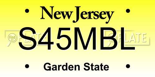 S45MBL New Jersey License Plate