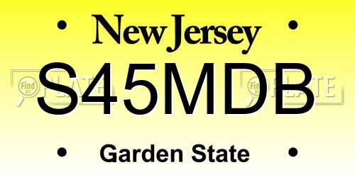 S45MDB New Jersey License Plate
