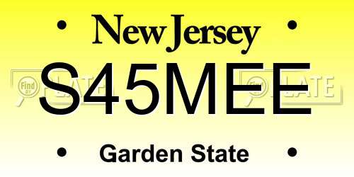 S45MEE New Jersey License Plate
