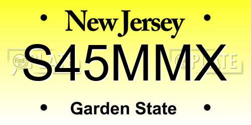 S45MMX New Jersey License Plate