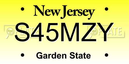 S45MZY New Jersey License Plate
