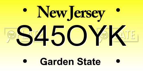 S45OYK New Jersey License Plate