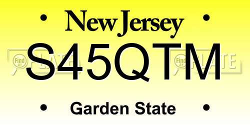 S45QTM New Jersey License Plate