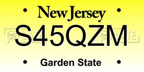 S45QZM New Jersey License Plate