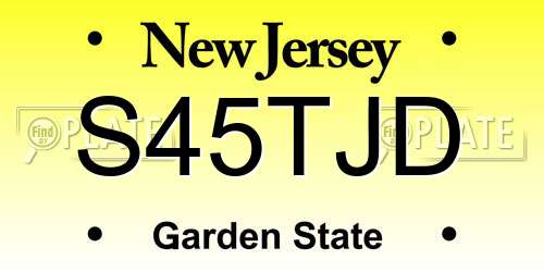 S45TJD New Jersey License Plate