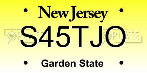 S45TJO New Jersey License Plate