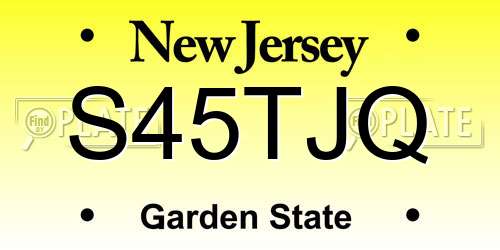S45TJQ New Jersey License Plate