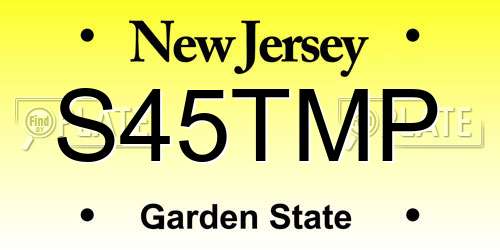 S45TMP New Jersey License Plate