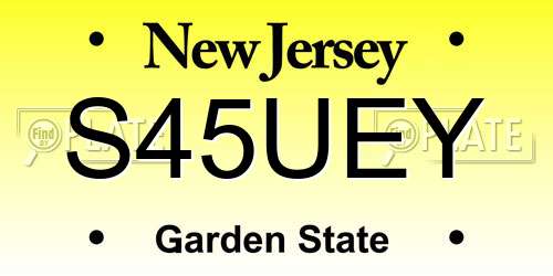 S45UEY New Jersey License Plate
