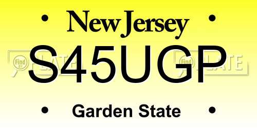 S45UGP New Jersey License Plate
