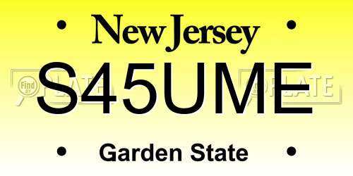 S45UME New Jersey License Plate