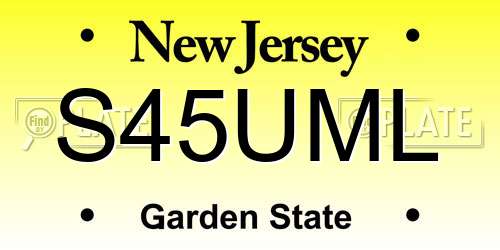 S45UML New Jersey License Plate