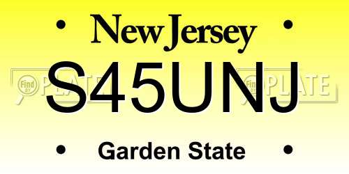 S45UNJ New Jersey License Plate