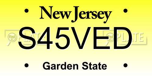 S45VED New Jersey License Plate