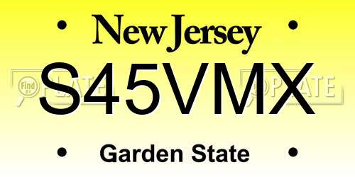 S45VMX New Jersey License Plate