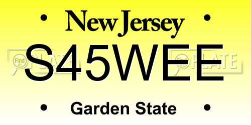 S45WEE New Jersey License Plate
