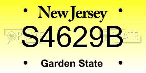S4629B New Jersey License Plate