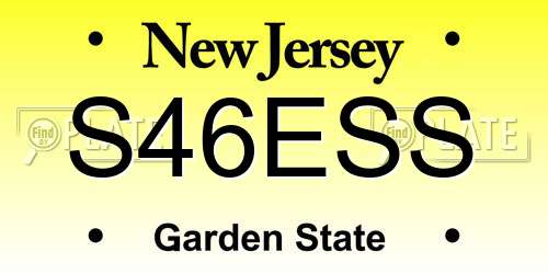 S46ESS New Jersey License Plate