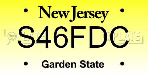 S46FDC New Jersey License Plate