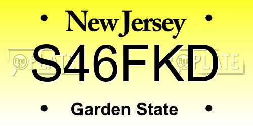S46FKD New Jersey License Plate