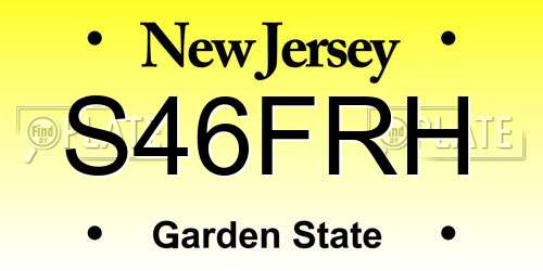 S46FRH New Jersey License Plate