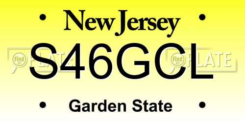 S46GCL New Jersey License Plate