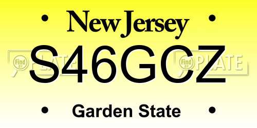 S46GCZ New Jersey License Plate