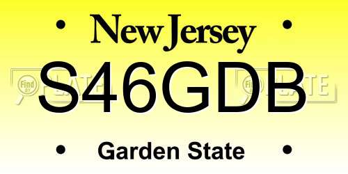 S46GDB New Jersey License Plate