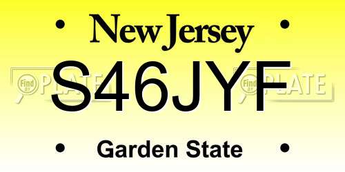 S46JYF New Jersey License Plate