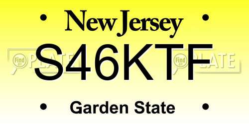 S46KTF New Jersey License Plate
