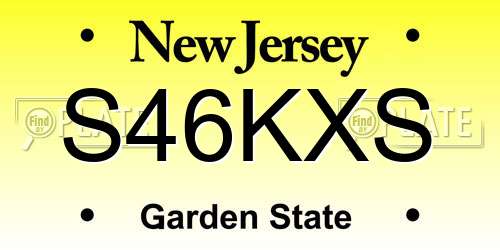 S46KXS New Jersey License Plate