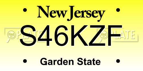 S46KZF New Jersey License Plate