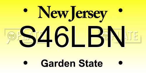 S46LBN New Jersey License Plate