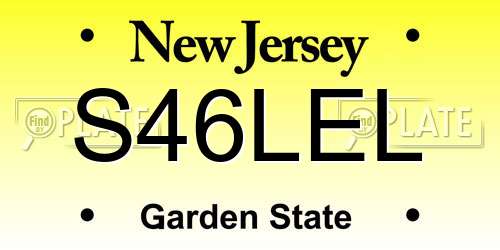 S46LEL New Jersey License Plate