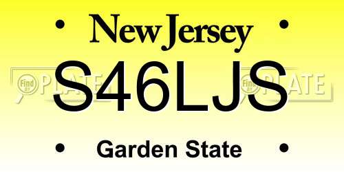 S46LJS New Jersey License Plate