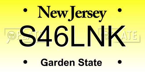 S46LNK New Jersey License Plate