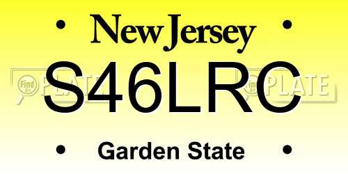 S46LRC New Jersey License Plate
