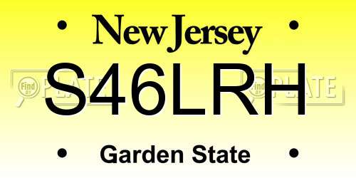 S46LRH New Jersey License Plate