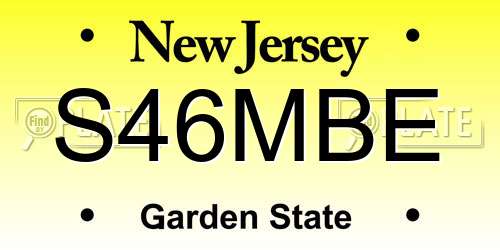 S46MBE New Jersey License Plate