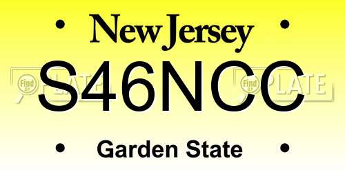 S46NCC New Jersey License Plate